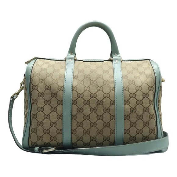 GUCCI Boston Brown Cloth Satchel 534-060525